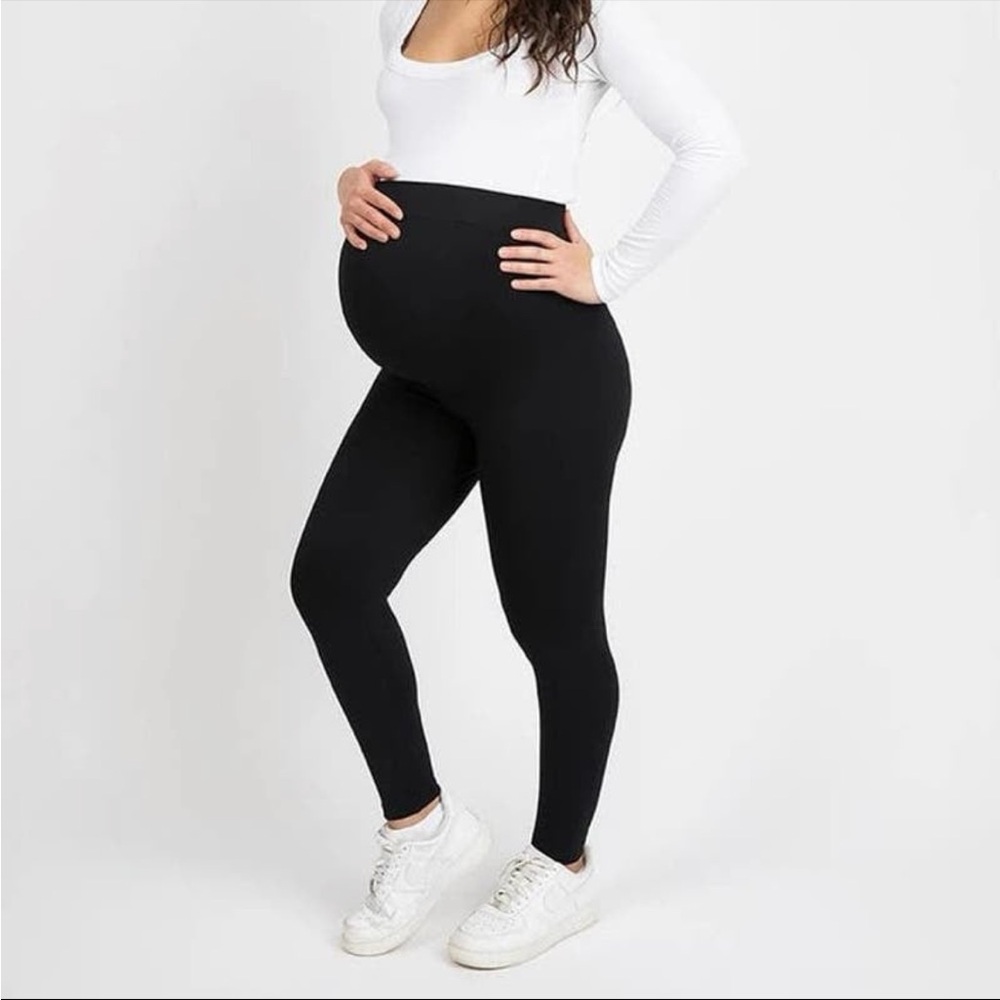 LASORA Maternity Leggings Bundle of Three Black Size Small Full Coverage Support